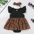 thumbnail image 4 of FYMNSI Mommy and Me Dresses with Headband Leopard Print Ruffle Sleeveless/ Flutter-Sleeve Tank Sundress Mom Daughter Matching Outfit Set (Baby 12-18M), 4 of 10