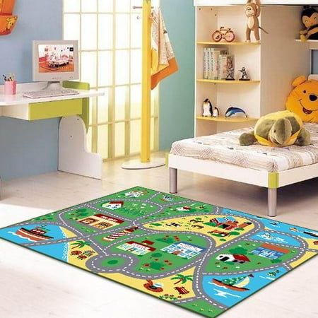 City Street Map Children Carpet Classrooms Play Mat Childrens Area Rug (Best Place For Cheap Rugs)