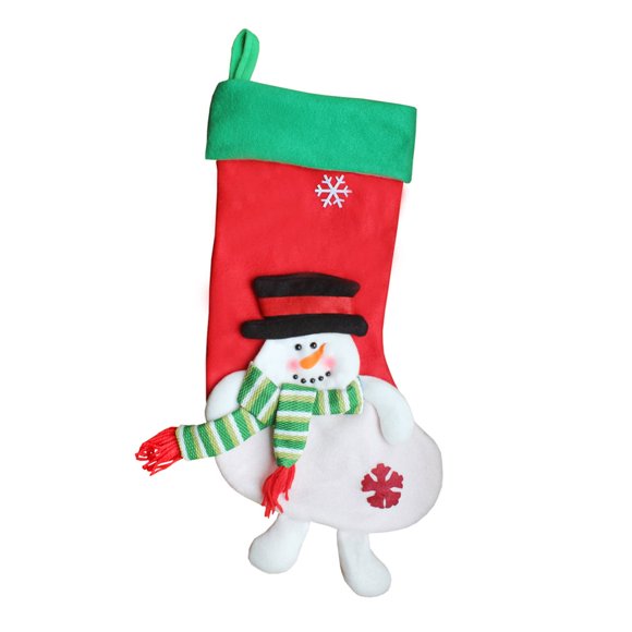 Pull Flannel Christmas Stocking Socks Lovely Hanging Ornament Decoration 50cm