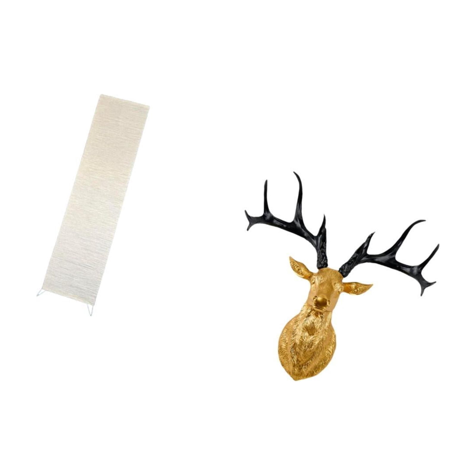 CarpNettore Deer Floor Lamp Shade for Living Room Decor with Boho Resin Head Sculpture Artistic Standing Light Cover for Home Office