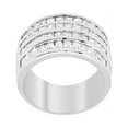 thumbnail image 2 of Precious Stars Precious Stars R06482R-C01-09 Zircon Cubique Taille Princesse et Baguette Ton Argent, Grand Bande à 4 Rangées, 2 of 4