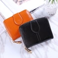 thumbnail image 3 of Jumpingount Cartera de cuero de diseño Simple, monedero plegable para almacenamiento de cambio de dinero, tarjetero de crédito y débito para Carteras Rosa, 3 of 6
