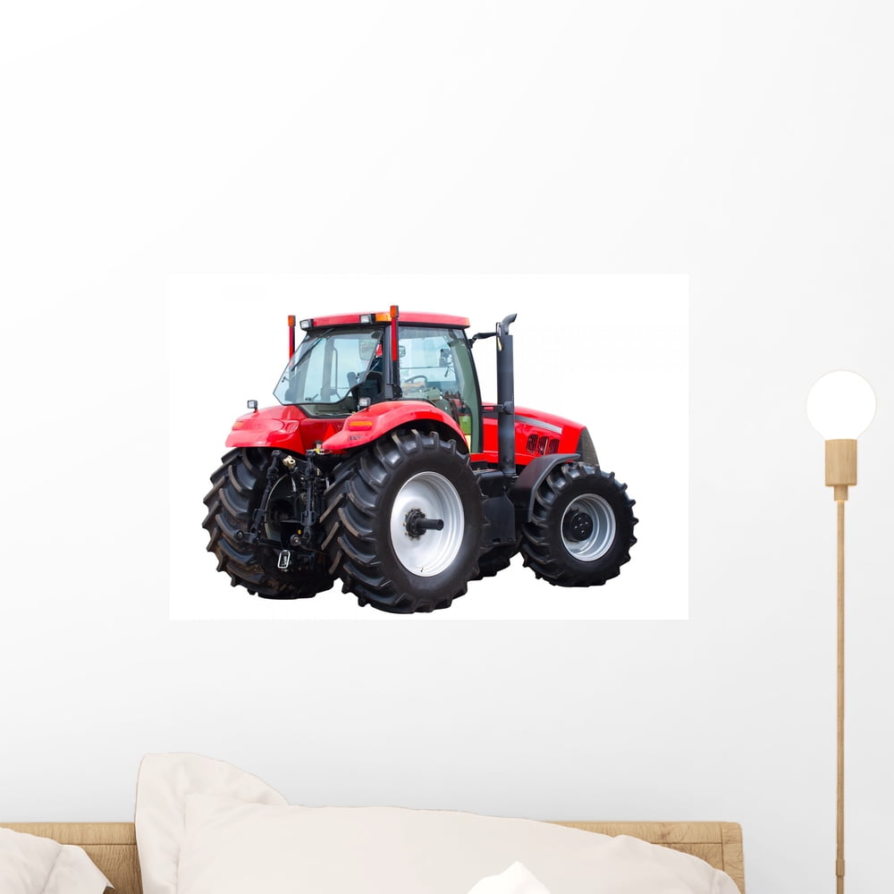 New Red Tractor Wall Mural Decal Sticker, Wallmonkeys Peel & Stick