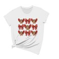 thumbnail image 4 of Hyknon Hauts pour Femmes Été Saint-Valentin Imprimé Manches Courtes Col Rond Haut/chemise Pull Doux Polyvalent pour Sortir, 4 of 4