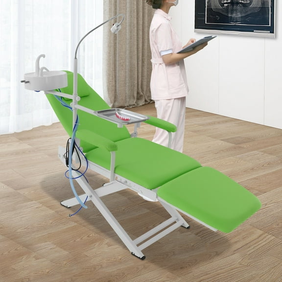 Portable Dental Chair Bed Folding Mobile Chair Tilt with LED Light & Basin &Tray Used In Hospitals, Beauty Parlours, Shopping Malls
