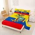 thumbnail image 2 of Manfei Ecuador Flag Queen Sheets,Patriotic Theme Art Queen Sheet Sets,Yellow Blue Red,4 Pieces,1 Flat Sheet, 1 Fitted Sheet and 2 Pillowcases, 2 of 6