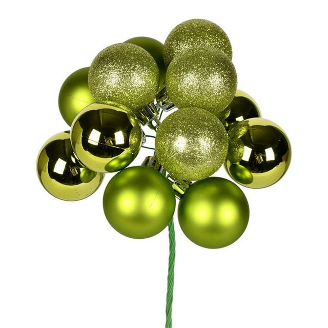 Vickerman Boules en Plastique 12 Pouces Décorations de Noël Vert Lime (Ensemble de 4)