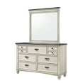thumbnail image 2 of 4Pc Sawyer Beige/Black Bedroom Dresser Mirror Nightstand Set Wooden Furniture, 2 of 7