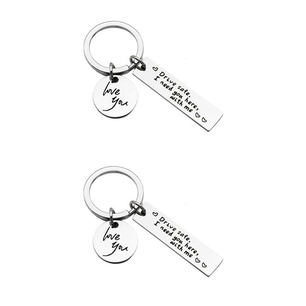 Kenally Key Chains Portable Drive Safe Letter Carved Hanging Personality Key-ring Hand Pendants for Boyfriends Husband Father Supplies Type2 NO2