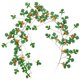 thumbnail image 1 of Enredadera artificial, pequeñas flores de margaritas falsas, guirnalda para colgar en la pared, planta de hiedra para decoración de bodas en casa, fiesta, margarita naranja, 1 of 5