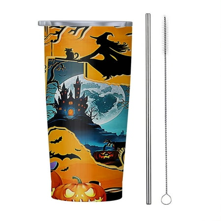 

Texas Halloween Spooky Pumpkins Witch 20oz Tumbler Insulated Stainless Steel Water Bottle Portable Travel Coffee Tea Mug Cup