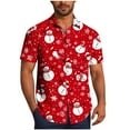 thumbnail image 2 of Yaoyar Mens Christmas Printed Shirt Funny Halloween Thanksgiving Christmas Button Down Short Sleeve Shirts, 2 of 6
