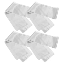 WEUVEB 4Pcs Satin Table Runner Silver Smooth Fabric for Wedding and Party Decor