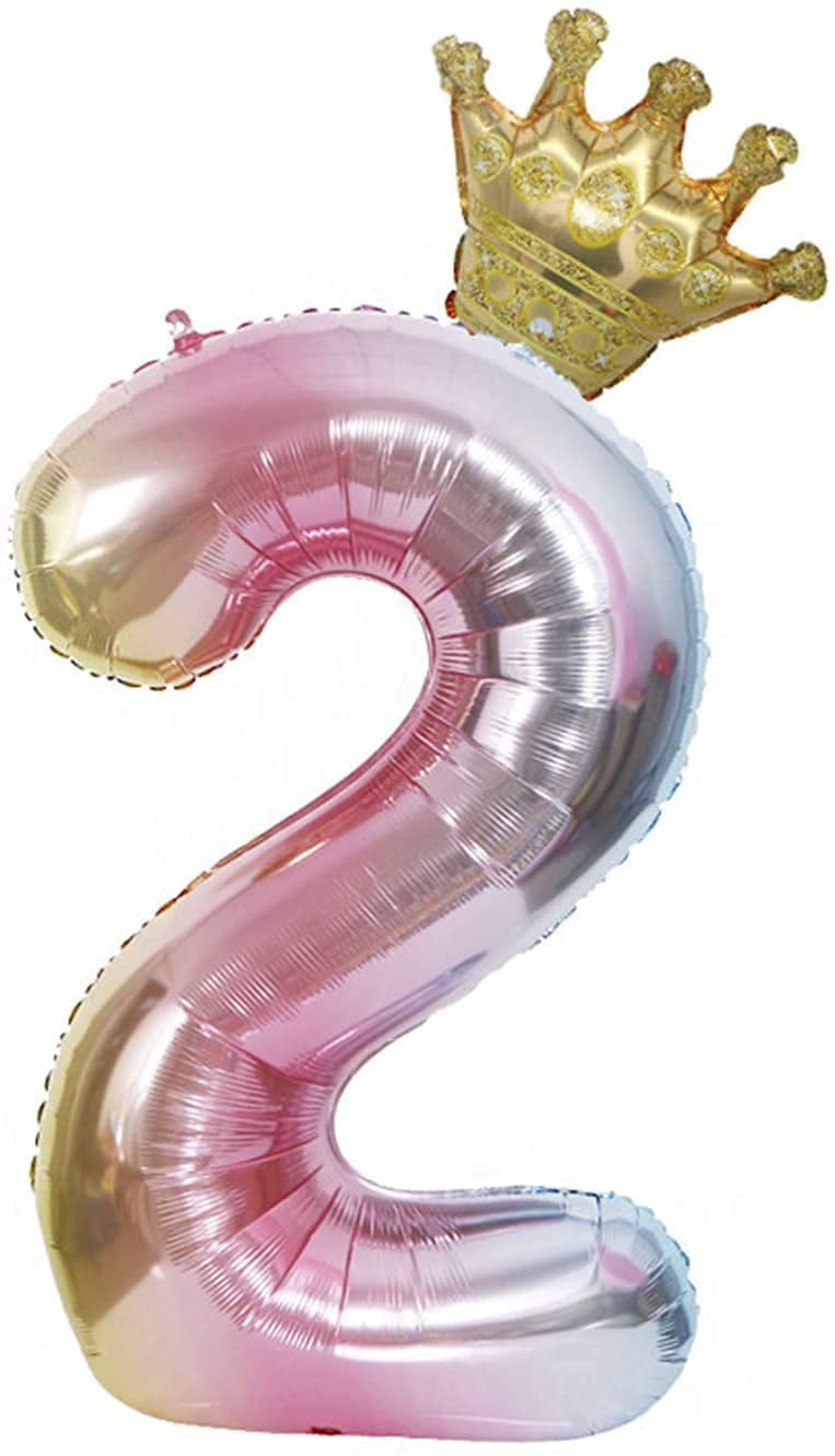 Balloons Foil Rainbow Party Birthday Anniversary Number Wedding Photo Decoration 