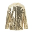 thumbnail image 4 of hirigin Womens Shiny Sequin Jacket Open Front Sparkly Glitter Disco Blazer Long Sleeve Party Evening Cardigan Coat, 4 of 9