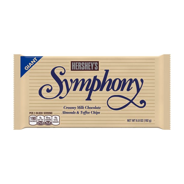 Hershey S Symphony Milk Chocolate Almonds And Toffee Candy 6 8 Oz Giant Bar Walmart Com Hershey S Symphony Milk Chocolate Almonds And Toffee Candy 6 8 Oz Giant Bar Walmart Com