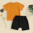 thumbnail image 3 of Bagilaanoe 2pcs Toddler Baby Boy Shorts Set Short Sleeve Letter Print T Shirt Tops + Shorts 6M 12M 18M 24M 3T Kids Casual Summer Clothes, 3 of 7