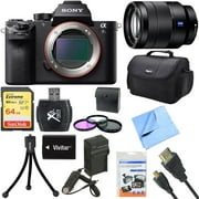 Sony a7S II Full-frame Mirrorless Interchangeable Lens Camera 24-70mm Lens Bundle includes a7S II Body, 24-70mm Full Frame Lens, 67mm Filter Kit, 64GB Memory Card, Reader, Beach Camera Cloth and More