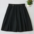 thumbnail image 2 of Wide Leg Shorts for Women Elastic High Waisted Buttons A Line Shorts Solid Loose Fit Comfy Summer Lounge Pants, 2 of 8