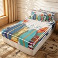 thumbnail image 3 of Erosebridal Retro Surfboard Zipper Twin Comforter Sets with Fitted Sheet and 2 Pillowcases for Boys Men, Tropical Palm Print Zipper Bedding Set, Orange Teal, Reversible, 4-Piece, 3 of 7
