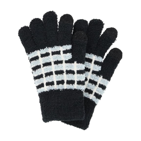 CTM Knit Color Block Touchscreen Compatible Winter Gloves (Women)