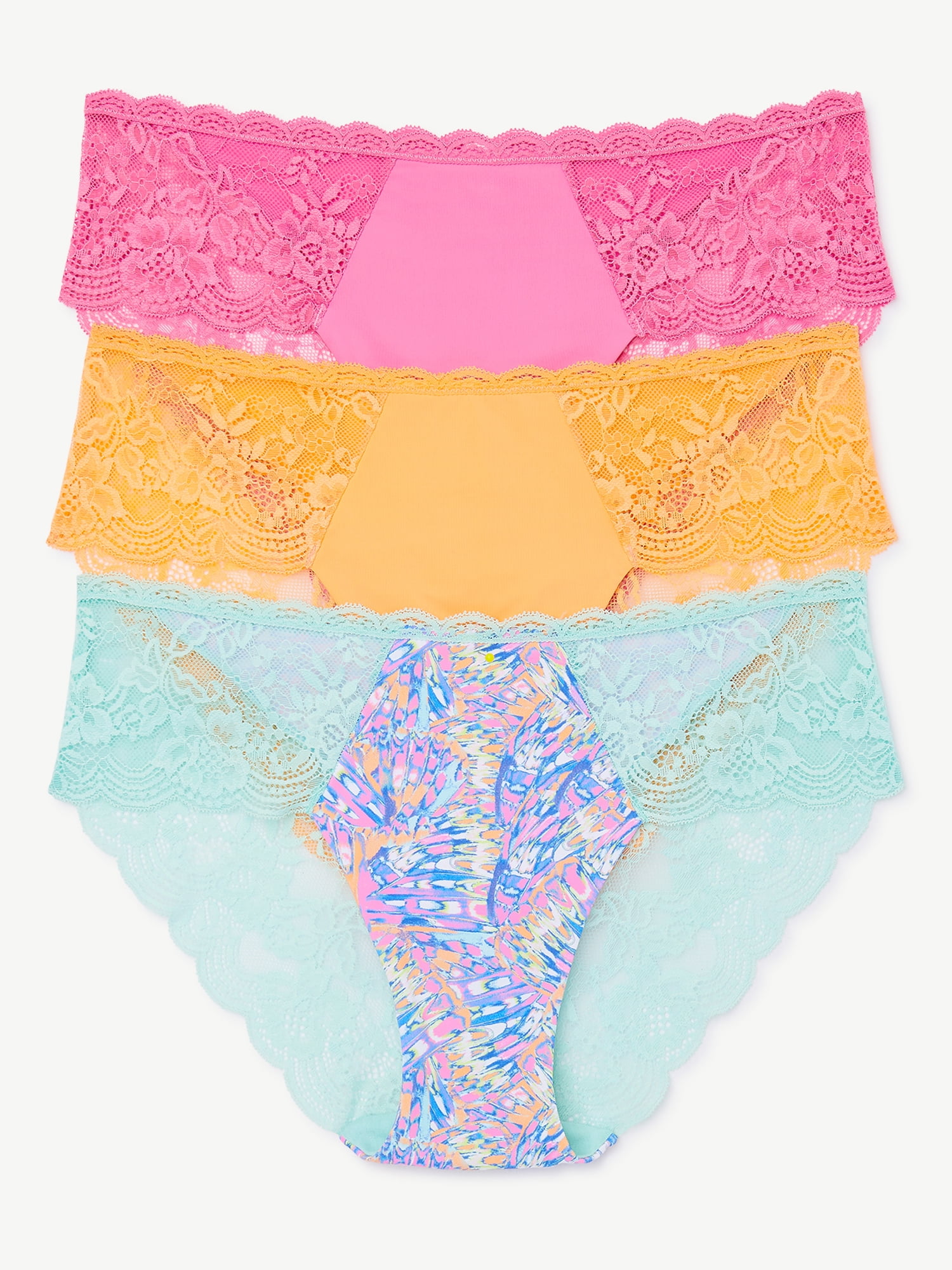 Joyspun Women's Microfiber Hipster Panties, 3Pack, Sizes XS to 3XL