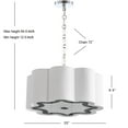 thumbnail image 3 of JONATHAN Y Coquille 4-Light 20" Adjustable Scalloped Shade Metal LED Pendant, Chrome/White, 3 of 8