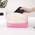 thumbnail image 6 of Aspire 4 Pack Cotton Canvas Makeup Bag with Contrasting Bottom Multi-Purpose Cosmetic Bag with Zipper Blank DIY Craft Bag-Natural / Navy, 6 of 7