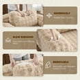 thumbnail image 6 of Ktaxon 68" Lounge Chair, Bubble Fleece Fabric Sofa Bed, Boneless Sleeper Chaise with Removable Backrest & Pillow-Top Armrests for Living Room Light Khaki, 6 of 10