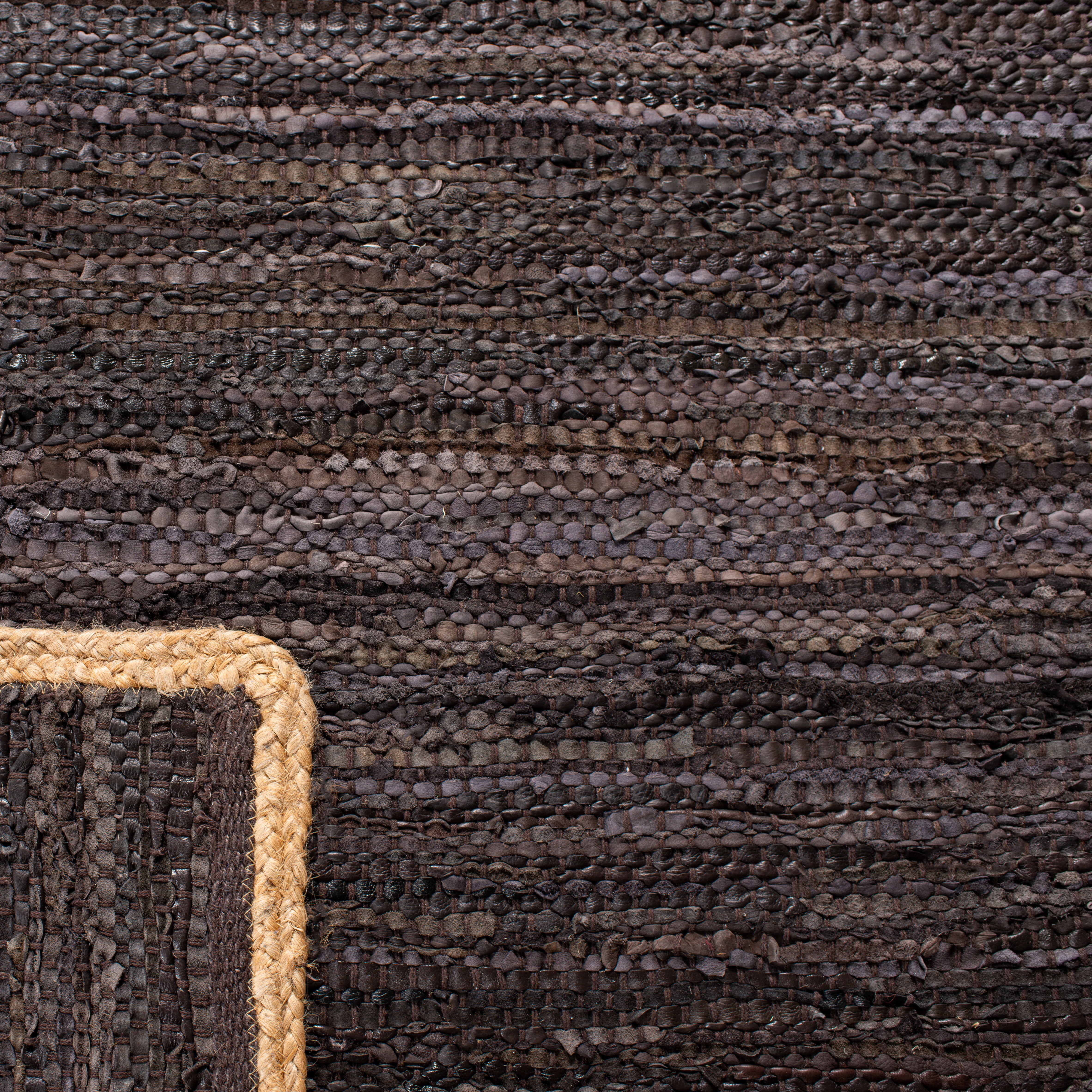 SAFAVIEH Cape Cod Ainsley Texture/Embroidery Area Rug, Chocolate/Natural, 8' x 10'
