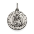 thumbnail image 1 of Sterling Silver Satin Antiqued Spanish St. Gabriel Medal Pendant, 1 of 1
