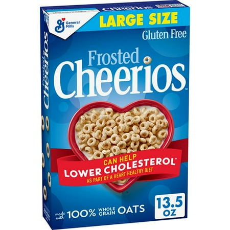 Frosted Cheerios Cereal, Limited Edition Happy Heart Shapes, Heart Healthy Cereal With Whole Grain Oats, Large Size, 13.5 Oz - Pack of 2