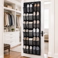 thumbnail image 5 of Door Shoe Organizer Hanging | 35 Pocket Hanging Shoe Organizer for Closet | Over Door Shoe Organizer for Entryway Bedroom Closet Black Fabric Shoe Organizer, 5 of 6