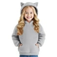 thumbnail image 4 of snilers Girls Hoodies Winter Warm Fluffy Fleece Jacket Hooded Pullover Sweatshirts Cute Fashion Long Sleeve Going Out Tops with Pocket Size 7 Years, 4 of 6