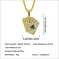 thumbnail image 3 of K-KED Biker Casino Lucky Poker Straight Flush Pendant Necklace Jewelry-Gold, 3 of 6