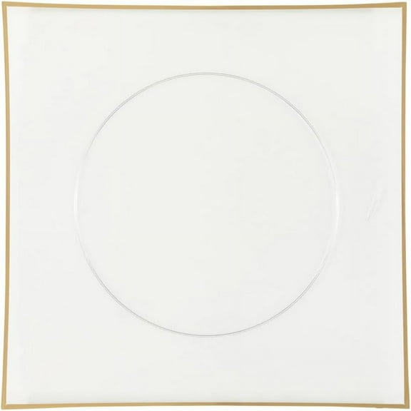 EcoQuality 13" inch Flat Square Charger Clear Plastic Plates with Gold Rim - China Like Party Plates, Heavy Duty Large Disposable Dinner Salad Plate Weddings, Serveware, Baby Showers (1)
