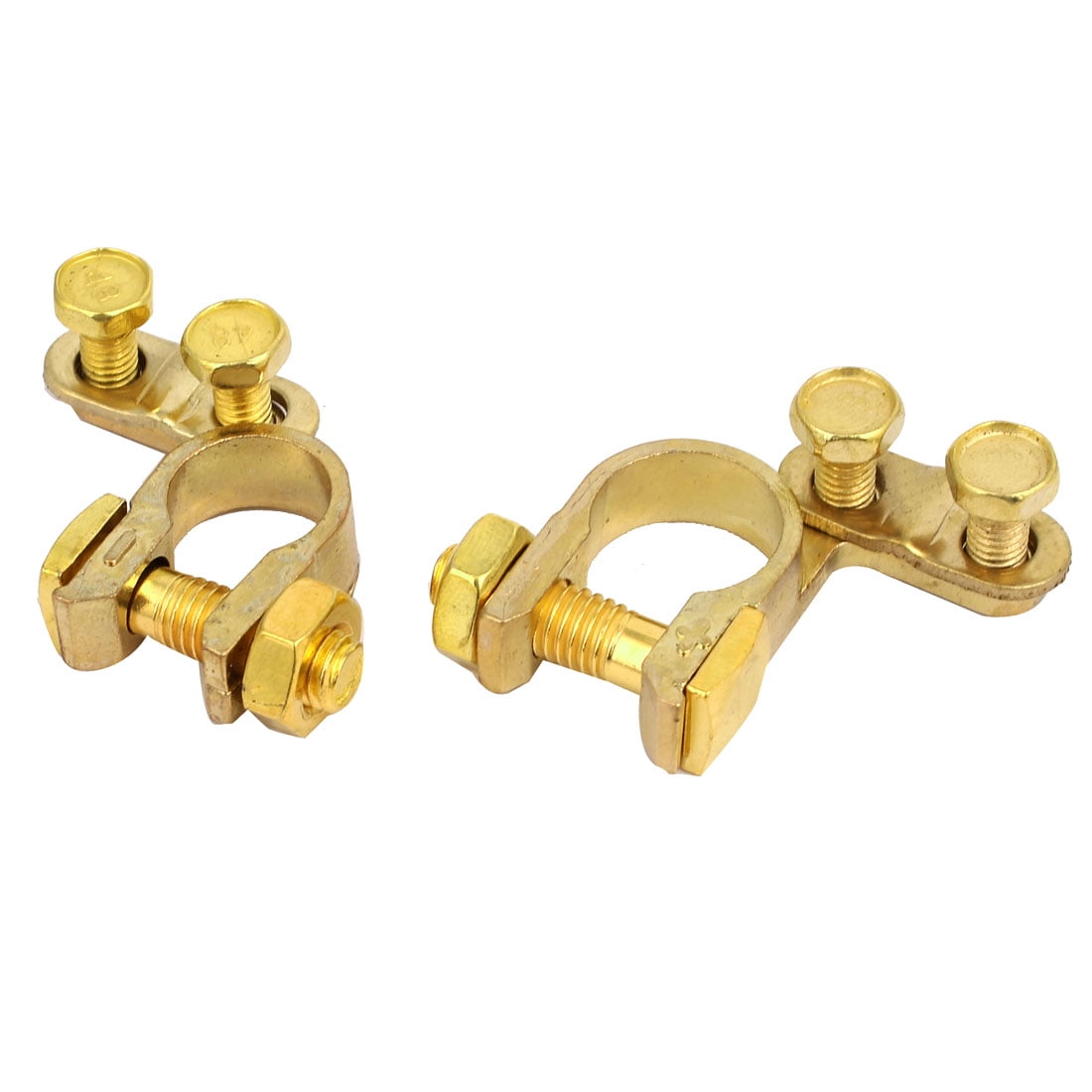 Unique Bargains Car Angle Type Battery Cable Terminal Connector Holder Post Clamp Clips 2 Pcs