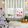 thumbnail image 5 of Sage Green Striped Curtain Valances for Windows, Kitchen Valance Window Treatments Panel 2 Pack, Modern Farmhouse Sage Green White Stripes Rod Pocket Short Curtains for Bathroom Bedroom 42 x 18 Inch, 5 of 8