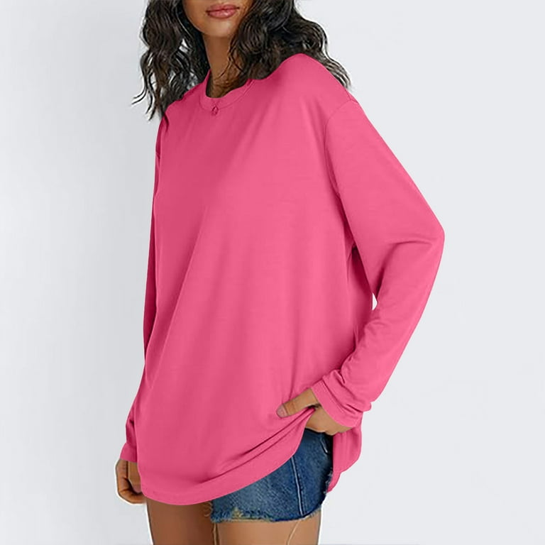 ATHMILE T-shirt oversize da donna vestibilità ampia girocollo a maniche corte camicetta casual estiva Y2K 2024 maglietta di base, A righe (bianco e nero), S