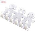 thumbnail image 1 of 2 Pieces Smiling Face Cartoon Wall Sucker Toothbrush Rack Holder Plastic Home Bathroom Organizer Tool, 1 of 3