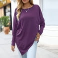 thumbnail image 2 of Birdeem Blouse Mode Décontractée Col Rond Manches Longues Confortable Couleur Unie pour Femmes, 2 of 6