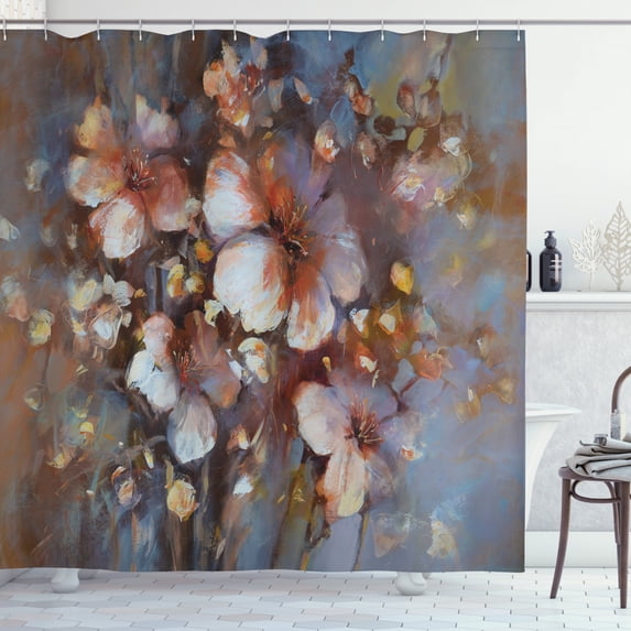 Ambesonne Almond Blossom Shower Curtain, Oil Painting Cherry, 69"Wx75"L, Multicolor
