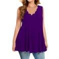 thumbnail image 1 of CHUMUD Plus Size Workout Tank Tops for Women Athletic Loose Fit Top Trendy Sleeveless Ruffle V-Neck Babydoll Gym, 1 of 5