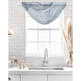 thumbnail image 4 of Waterfall Valances for Windows, Marble Blue Kitchen Sheer Valance Curtains, Modern Abstract Ink Painting Luxury Rod Pocket Elegant Swag Valances for Living Room Bedroom, 47.2"x38.5", 3 Panel, 4 of 8