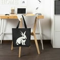 thumbnail image 2 of GOSMITH Just a Girl Who Loves Bunnies Cute Bunny Rabbit Reusable Grocery Bags 14.1x15.7in, 2 of 6
