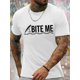 thumbnail image 1 of Bite Me Letter Print Men's Crew Neck Short Sleeve Tees, Summer Trendy T-Shirt, Casual Versatile Comfy Breathable Top For Outdoor Sports Daily Street Tee For Adult, Men, Women, Teen, Teenager, Adolesc, 1 of 6