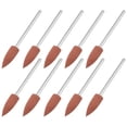 thumbnail image 1 of Uxcell 10-Pack Rueda de Pulido, 0.23 Pulgadas(6mm) Diámetro Kit de Pulido de Silicona Puntas de Lijado Herramienta Rotativa 80 Granos [Marrón], 1 of 1
