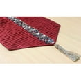 thumbnail image 2 of The HomeCentric Handmade Decorative Table Runner 72’’ x 14’’ Silk Beaded with Crystal Rhinestone Embroidery - Deep Red Pleated, 2 of 4