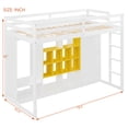 thumbnail image 2 of Harper & Bright Designs Twin Size Loft Bed with Wardrobe, Multifunctional Loft Beds Frame with Shelves and Cabinet for Bedroom, Yellow+White, 2 of 15