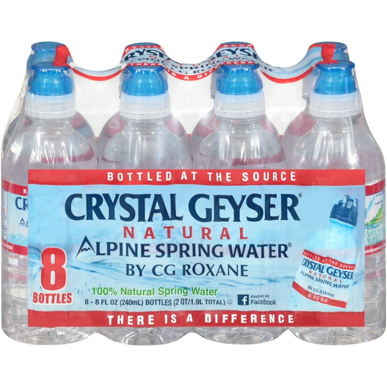 Crystal Geyser Natural Alpine Spring Water, 8 Fl Oz, 32 Count